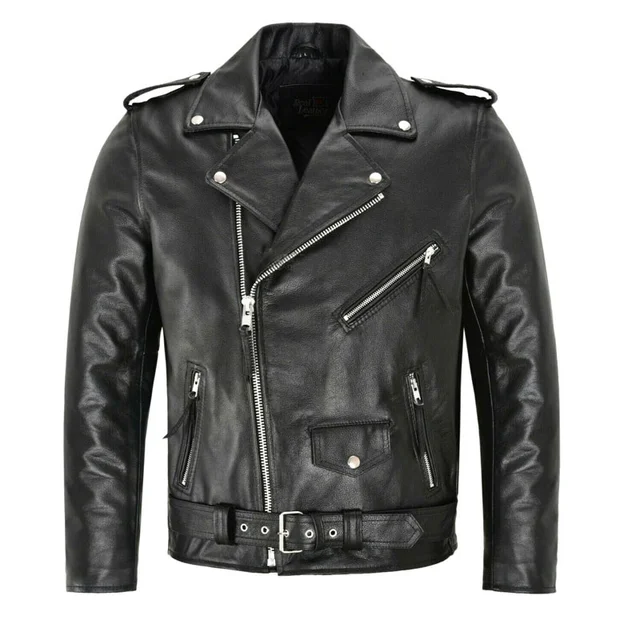 Men Pu Leather Jacket Motorcycle Fashion Slim Fit Leather Coat